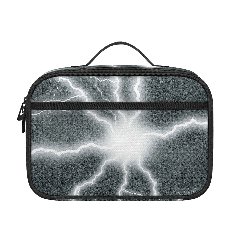 White Lightning Print Portable Lunch Bag