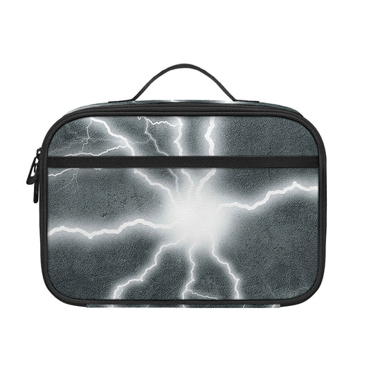 White Lightning Print Portable Lunch Bag