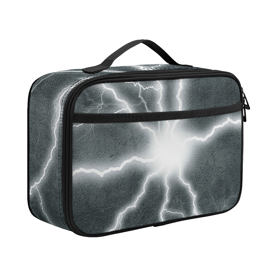 White Lightning Print Portable Lunch Bag