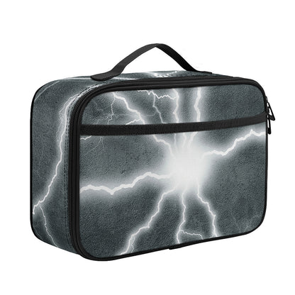 White Lightning Print Portable Lunch Bag