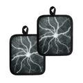 White Lightning Print Pot Holders