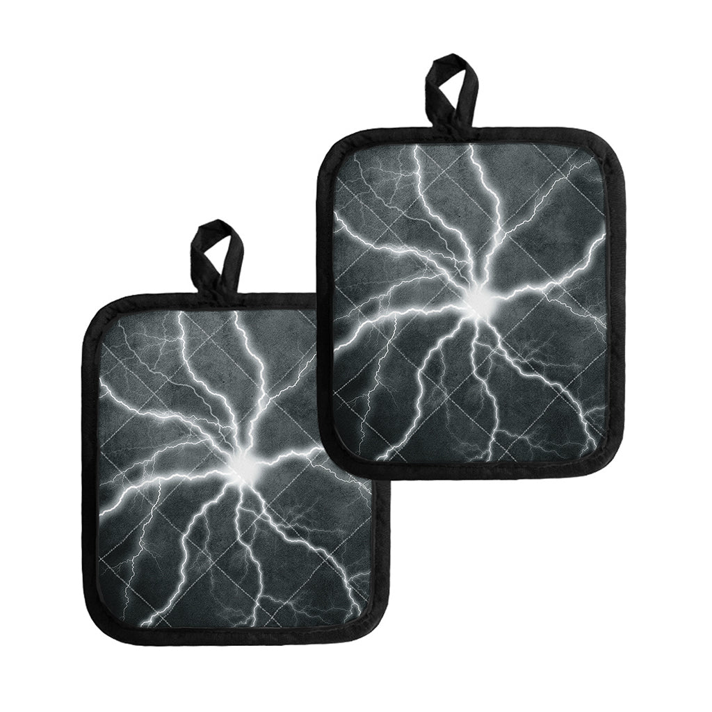 White Lightning Print Pot Holders
