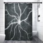 White Lightning Print Premium Shower Curtain