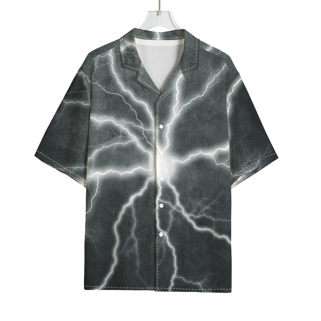 White Lightning Print Rayon Hawaiian Shirt