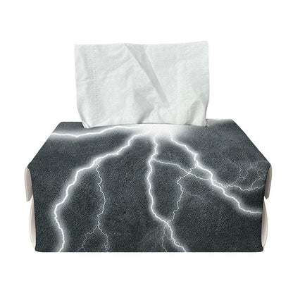 White Lightning Print Rectangle Tissue Box Cover