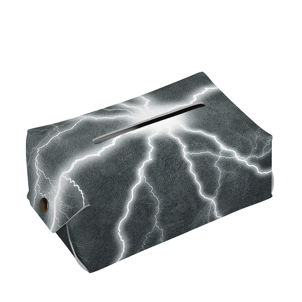 White Lightning Print Rectangle Tissue Box Cover