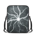 White Lightning Print Rectangular Crossbody Bag