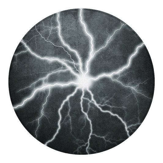 White Lightning Print Round Blanket