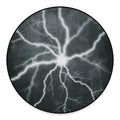 White Lightning Print Round Floor Mat