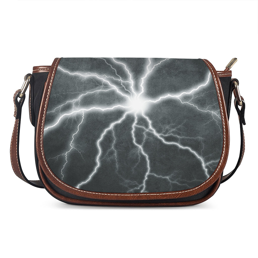White Lightning Print Saddle Bag