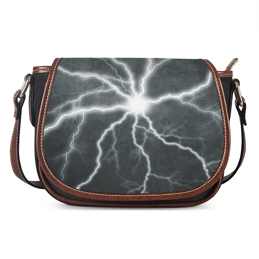 White Lightning Print Saddle Bag