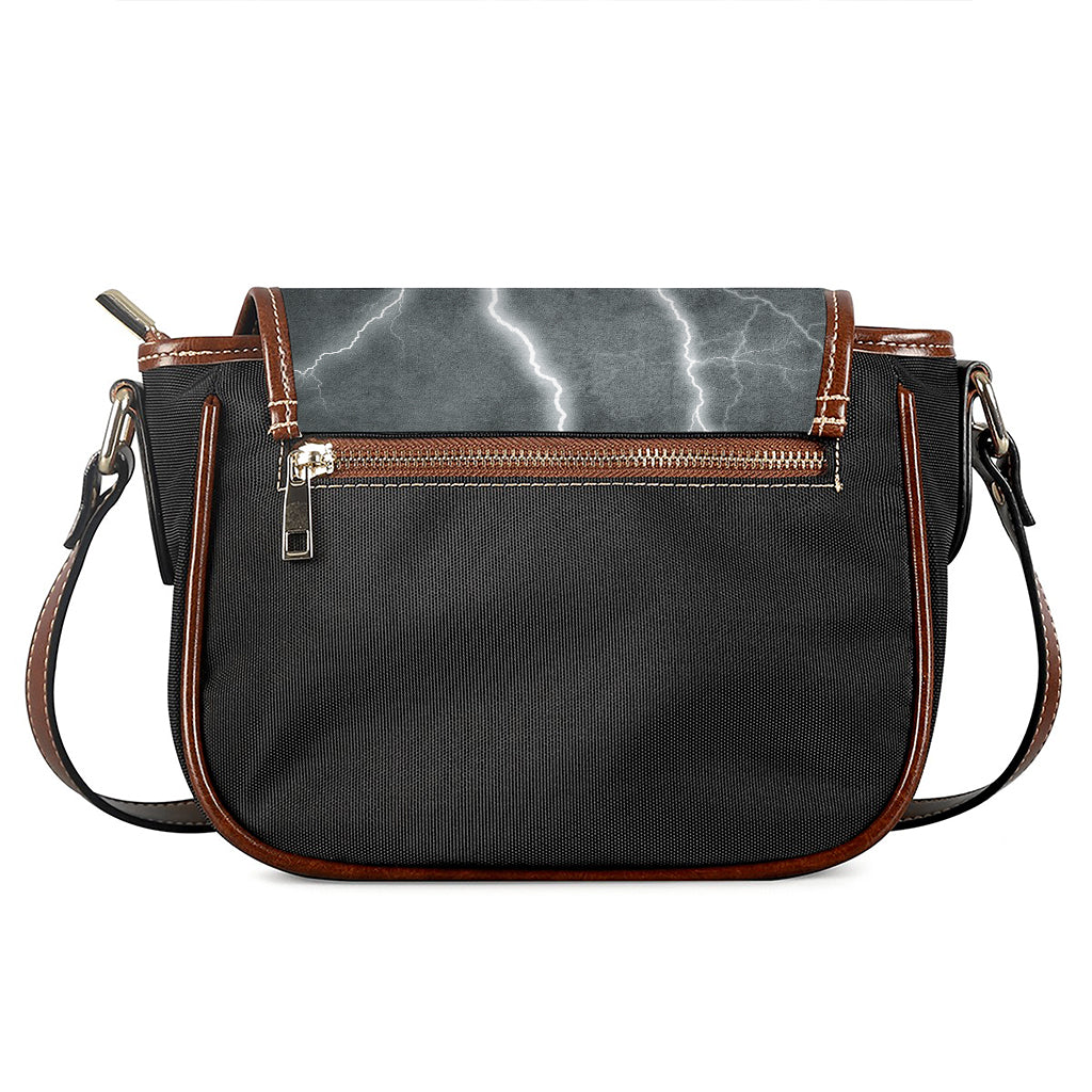 White Lightning Print Saddle Bag