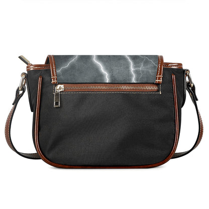 White Lightning Print Saddle Bag