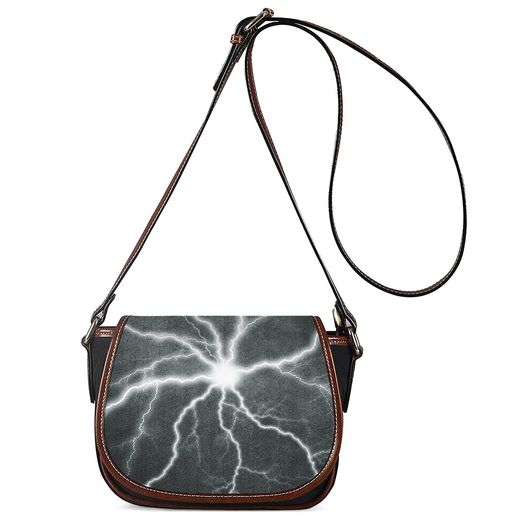White Lightning Print Saddle Bag
