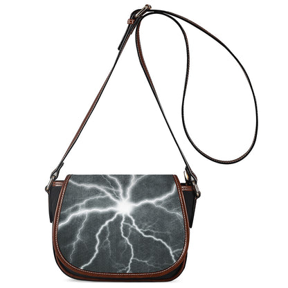 White Lightning Print Saddle Bag