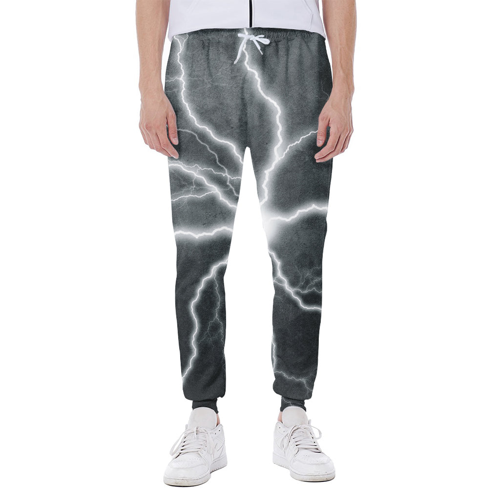White Lightning Print Scuba Joggers