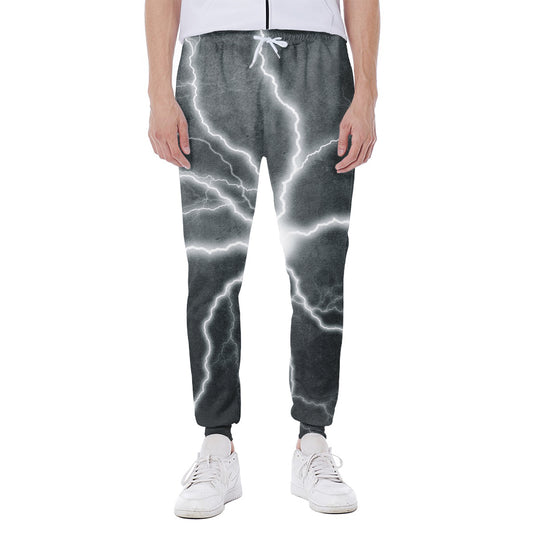 White Lightning Print Scuba Joggers