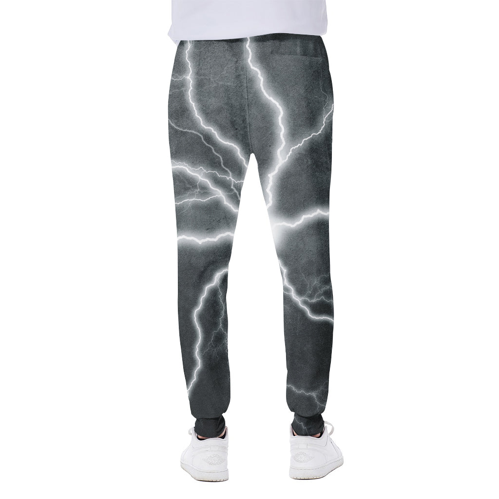 White Lightning Print Scuba Joggers