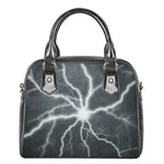 White Lightning Print Shoulder Handbag