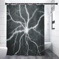 White Lightning Print Shower Curtain