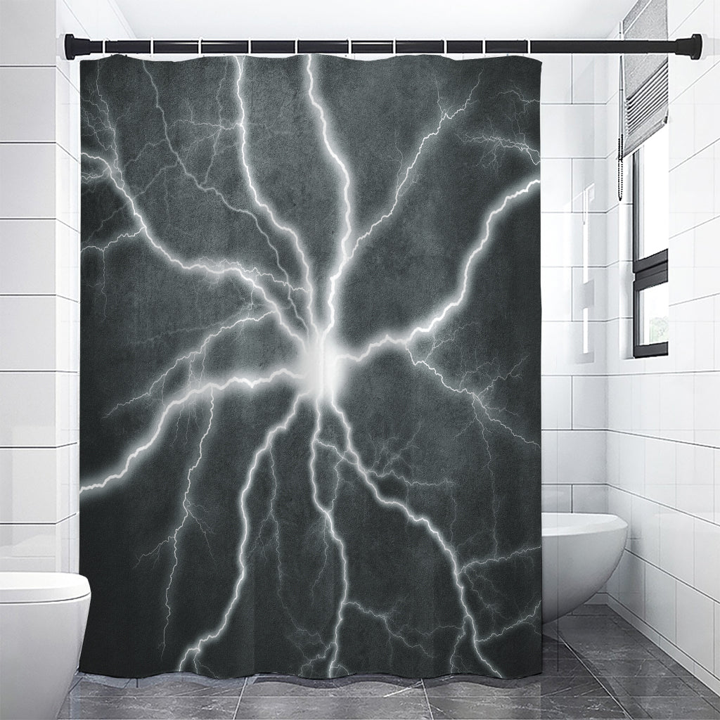 White Lightning Print Shower Curtain