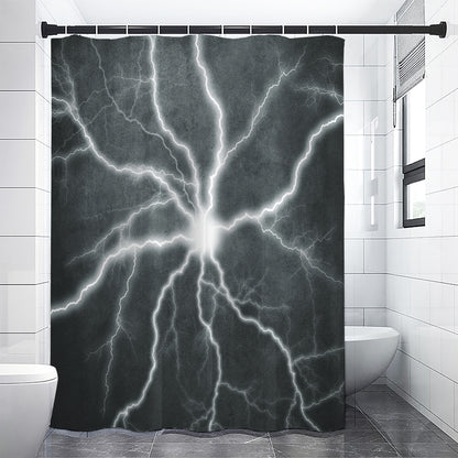 White Lightning Print Shower Curtain