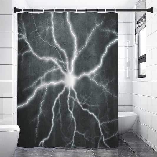 White Lightning Print Shower Curtain