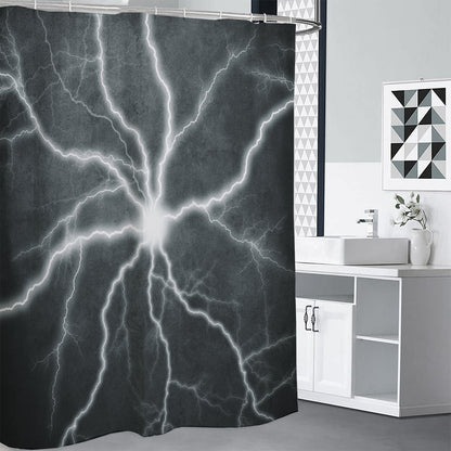 White Lightning Print Shower Curtain