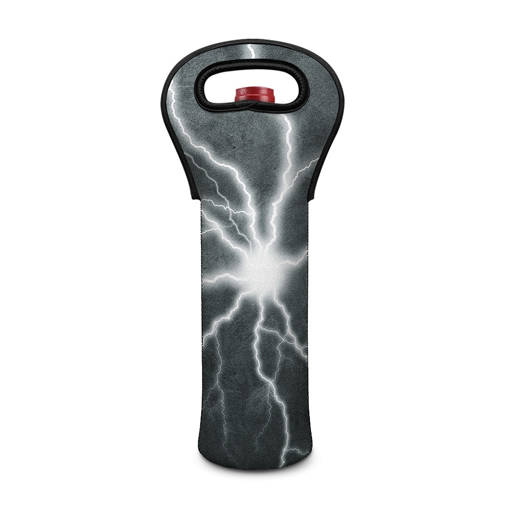 White Lightning Print Single Neoprene Wine Tote