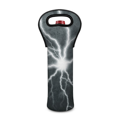 White Lightning Print Single Neoprene Wine Tote