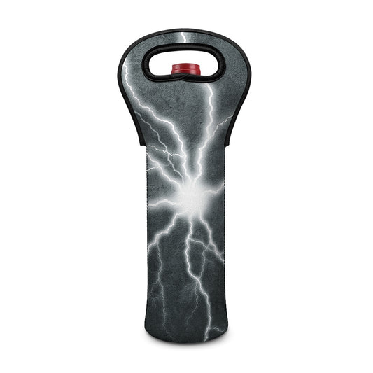 White Lightning Print Single Neoprene Wine Tote