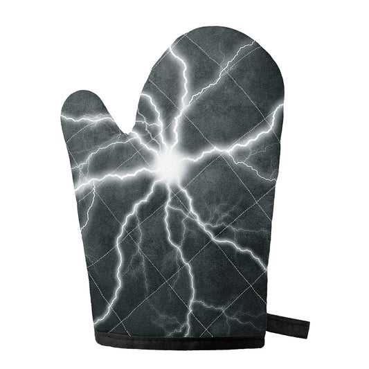 White Lightning Print Single Oven Mitt