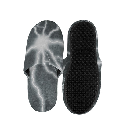 White Lightning Print Slippers