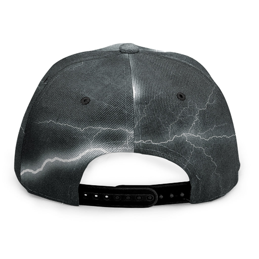 White Lightning Print Snapback Cap