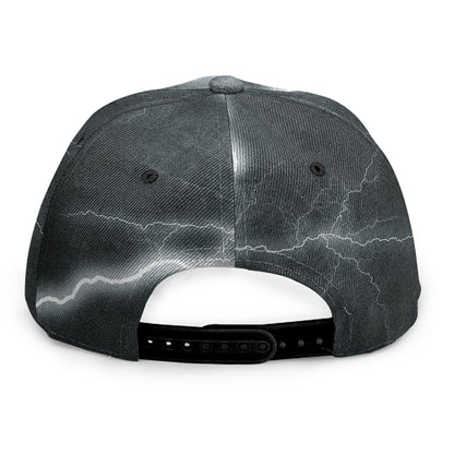 White Lightning Print Snapback Cap