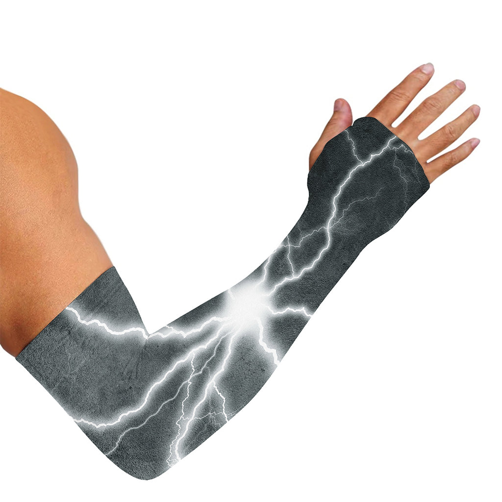 White Lightning Print Sun Protection Arm Sleeves