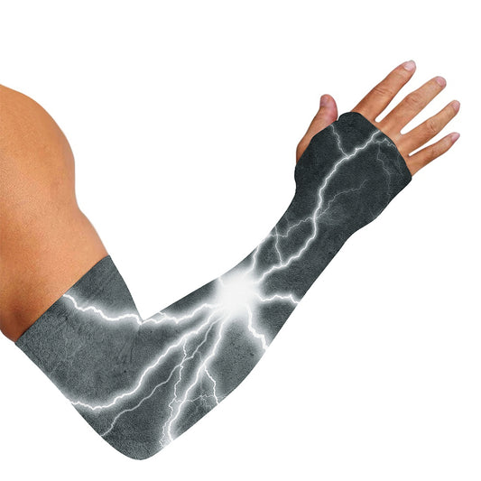 White Lightning Print Sun Protection Arm Sleeves