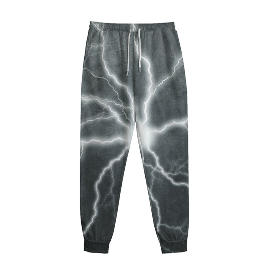 White Lightning Print Sweatpants