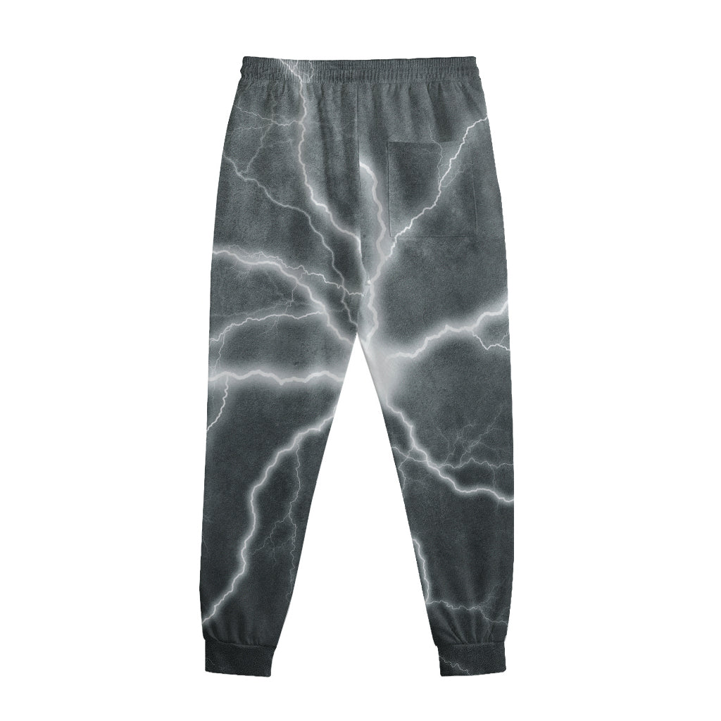 White Lightning Print Sweatpants