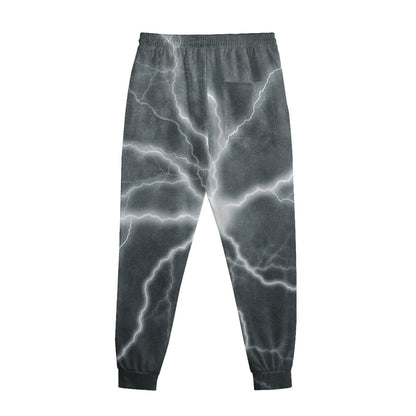 White Lightning Print Sweatpants