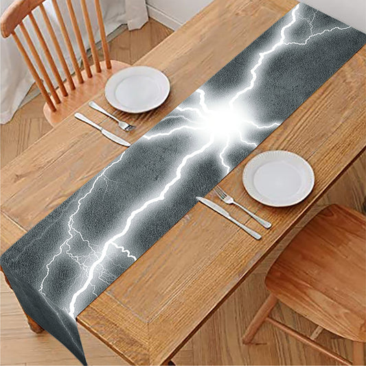 White Lightning Print Table Runner