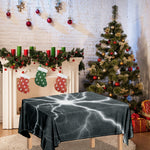 White Lightning Print Tablecloth