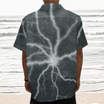 White Lightning Print Textured Short Sleeve Shirt