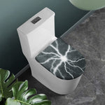 White Lightning Print Toilet Lid Cover