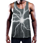 White Lightning Print Training Tank Top