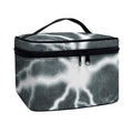 White Lightning Print Travel Makeup Bag
