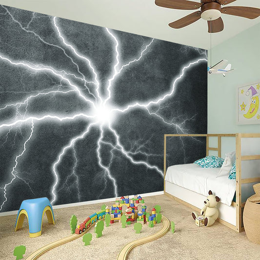 White Lightning Print Wall Sticker