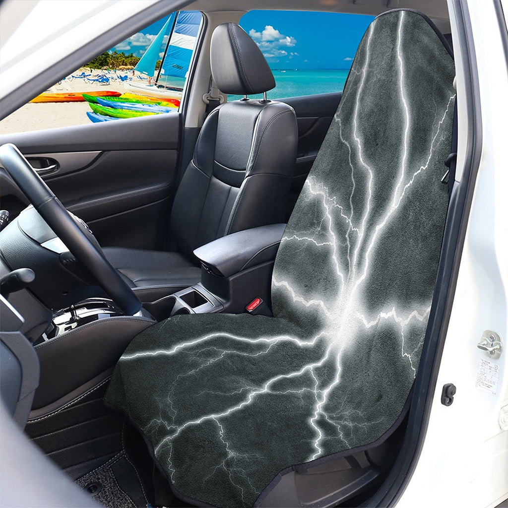 White Lightning Print Waterproof Car Seat Cover