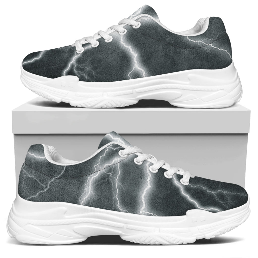 White Lightning Print White Chunky Shoes