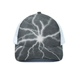 White Lightning Print White Mesh Trucker Cap